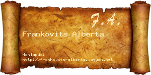 Frankovits Alberta névjegykártya